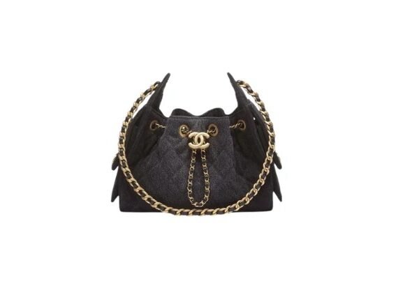 Chanel Handbag25 Black Mini Denim & Gold Tone