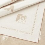 PLAID MAILLE BLANKET  CABRIOLE 70X100CM 100% COTON BISCUIT